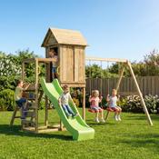 Little Glen Max-play Climbing Gym with Green Slide and 2 Swings image