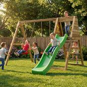 Little Glen Max-Play Gym with Green Slide and 2 Swings image