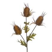 68cm Thistle Spray Yellow / Brown