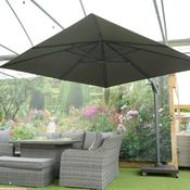 Alexander Rose 3m Square Aluminium Cantilever Parasol in Charcoal with 90kg Base image