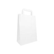 8.5" White Flat Handle Carrier Bags Box Of 250
