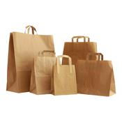 Special 17" Flat Handle Brown Paper Bag 90gsm Box Of 250