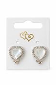 Silver Clip On Heart Earrings - Silver