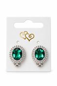 Clip On Diamante Earrings – Green