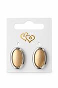 Two Tone Oval Stud Earrings – Mixed Metal