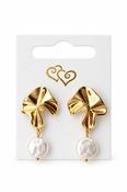 Luxe Bow Drop Earrings – Gold