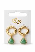 Emerald Halo Earrings – Gold/Green