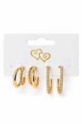 Gold Mixed Stud and Hoop Set – Gold