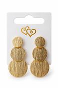 GOLD Circles Tear Drop Earrings