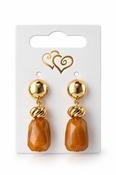 Gold &amp; Amber Drop Earrings – Gold