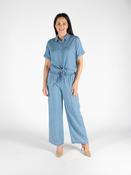 Lyocell Denim Elastic Waist Trousers – Mid Blue T30664 image