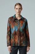 Burnout Print Collared Blouse B31481 – Rust Blue image