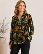 Autumn Leaf Blouse Teal/Mustard image