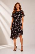 Asymmetric Frill Hem Dress D523603 BLACK/PINK image