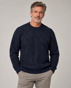 Mens Diamond Crew Neck Jumper – Navy