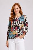 Colourful Animal Print Brush Top MULTI image
