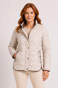 Contrast Quilted Gold Popper Jacket STONE image