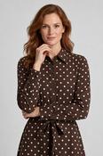 Brown Polka Dot Shirt Dress D181104 – Brown image