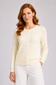 Dot + Pointelle Cardigan CREAM image