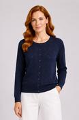 Dot + Pointelle Cardigan NAVY image