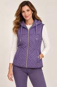 Velvet Trim Gilet - Purple