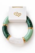 Jade Segment Bracelet – Green/Gold