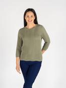 JU30700  Wavy Textured Jumper Round Neck &amp; Short OLIVE image