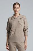 Flower Swirl Jumper with Collar JU31358 – Toffee