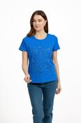FLOWER APPLIQUE TEE BLUE