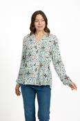 Pintuck Printed Shirt WHITE