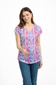 ZIG ZAG PRINT ZIP TOP PINK
