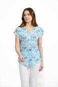MULTI COLOUR PRINTED ZIP TEE BLUE