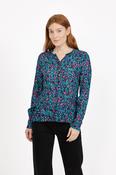Floral Printed Blouse – Navy