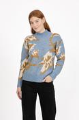 Floral Jacquard Jumper – Blue image