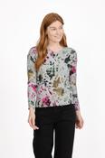 Printed V-Neck Jumper – Grey image
