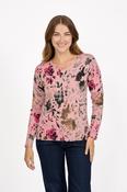 Printed V-Neck Jumper – Pink image