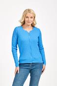 All Over Cable Button Cardigan – Blue
