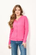 All Over Cable Button Cardigan – Pink