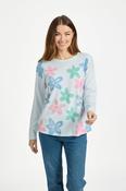 Large Floral Print Jumper – Blue
