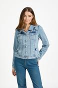 FLORAL EMB DENIM JACKET DENIM