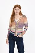 Space Dye Stripe Cardigan – Brown image