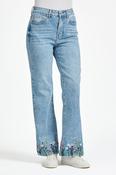 Floral Hem Embroidered Jeans – Denim