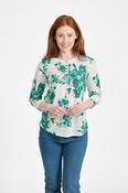Floral Print Burnout Tee – Green