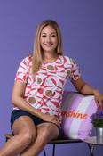 Foil Circle Print Tee PINK image