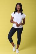 Embroidery Trim Notch Tee WHITE