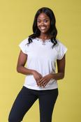 Embroidery Trim Notch Tee WHITE image