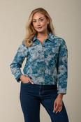 Jaquard Print Jacket J179684 BLUE image