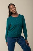 Dot + Pointelle Cardigan GREEN