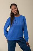 Wavy Pointelle Sweater 2 KP733647 BLUE image