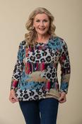 Colourful Animal Print Brush Top MULTI